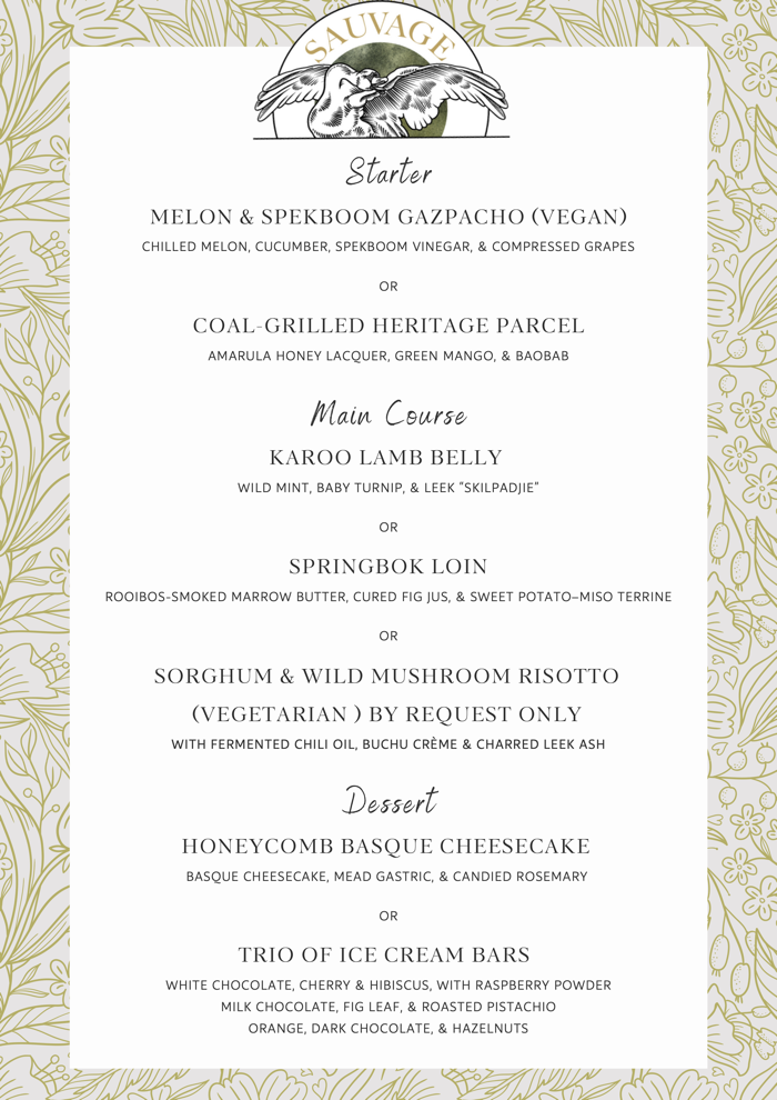 Conference Dinner Menu